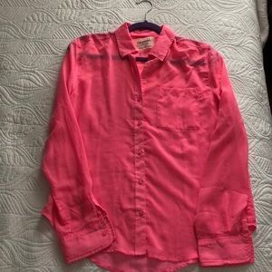 Aeropostale. Sheer Pink Long Sleeve Button Down